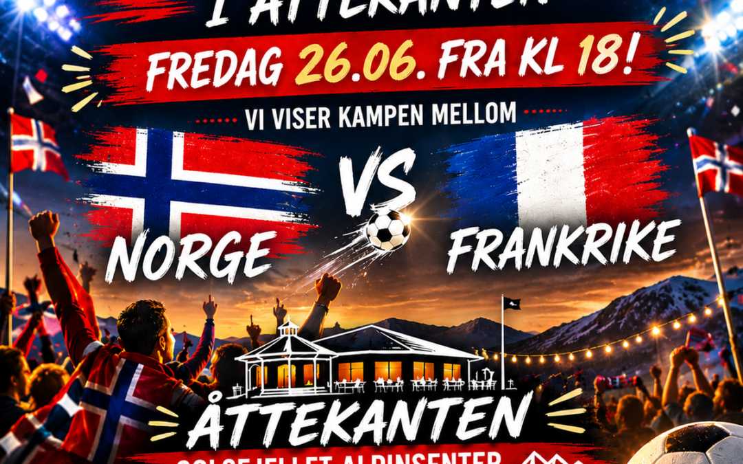 Fotballfest i Åttekanten fredag 26. juni!